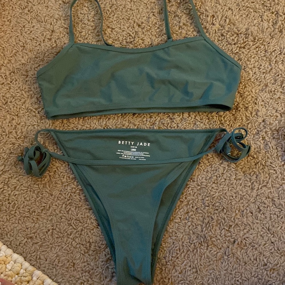 green bathing suit